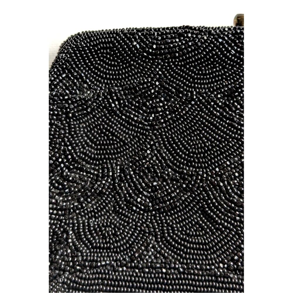 Vintage Walborg black beaded evening clutch made in Belgium by hand mid century - Picture 6 of 7